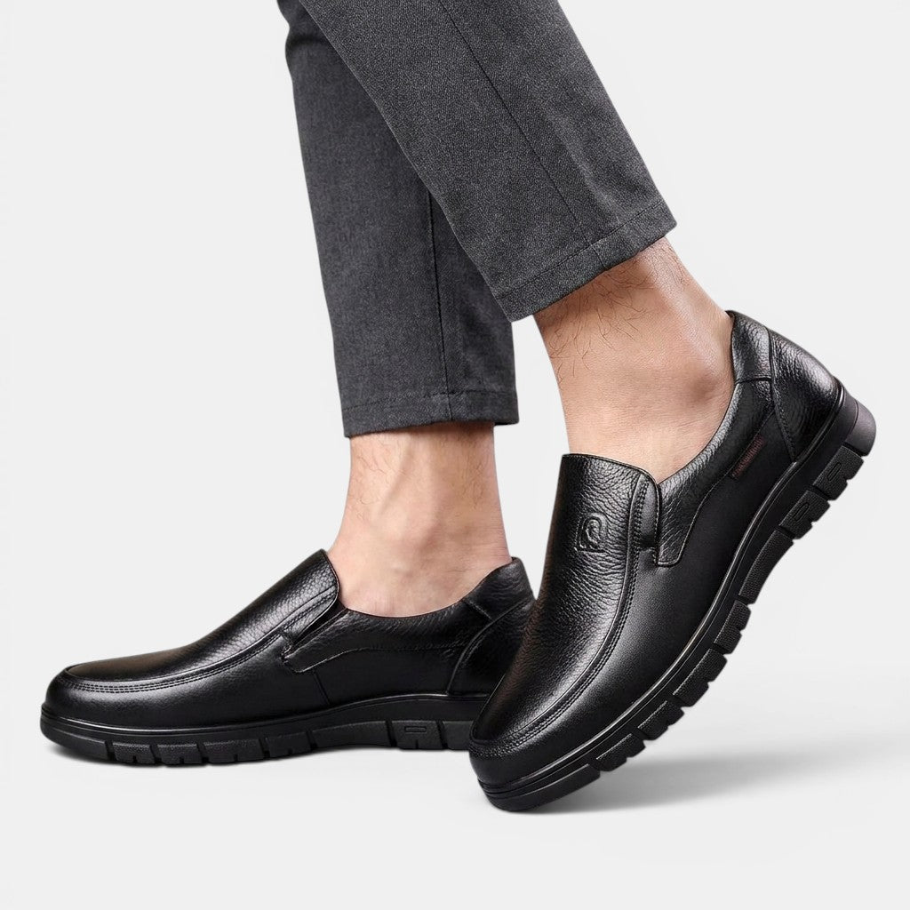 Mens Genuine Leather Loafers | Comfortable Brown Slip-On Casual Shoes 3