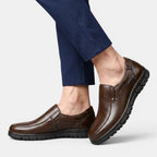 Mens Genuine Leather Loafers | Comfortable Brown Slip-On Casual Shoes 4