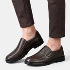 Mens Genuine Leather Loafers | Comfortable Brown Slip-On Casual Shoes 6