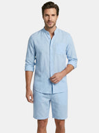 Mens Lightweight Cotton Summer Set | Stylish Button-Up Shirt and Relaxed Fit Shorts 8