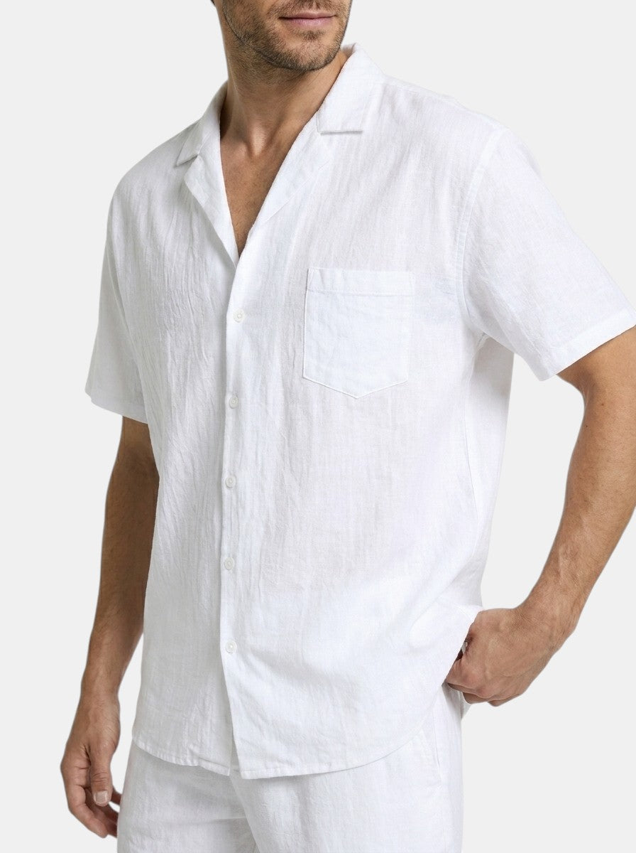 Mens Lightweight Woven Summer Set | Relaxed Fit Short Sleeve Shirt and Drawstring Shorts 4