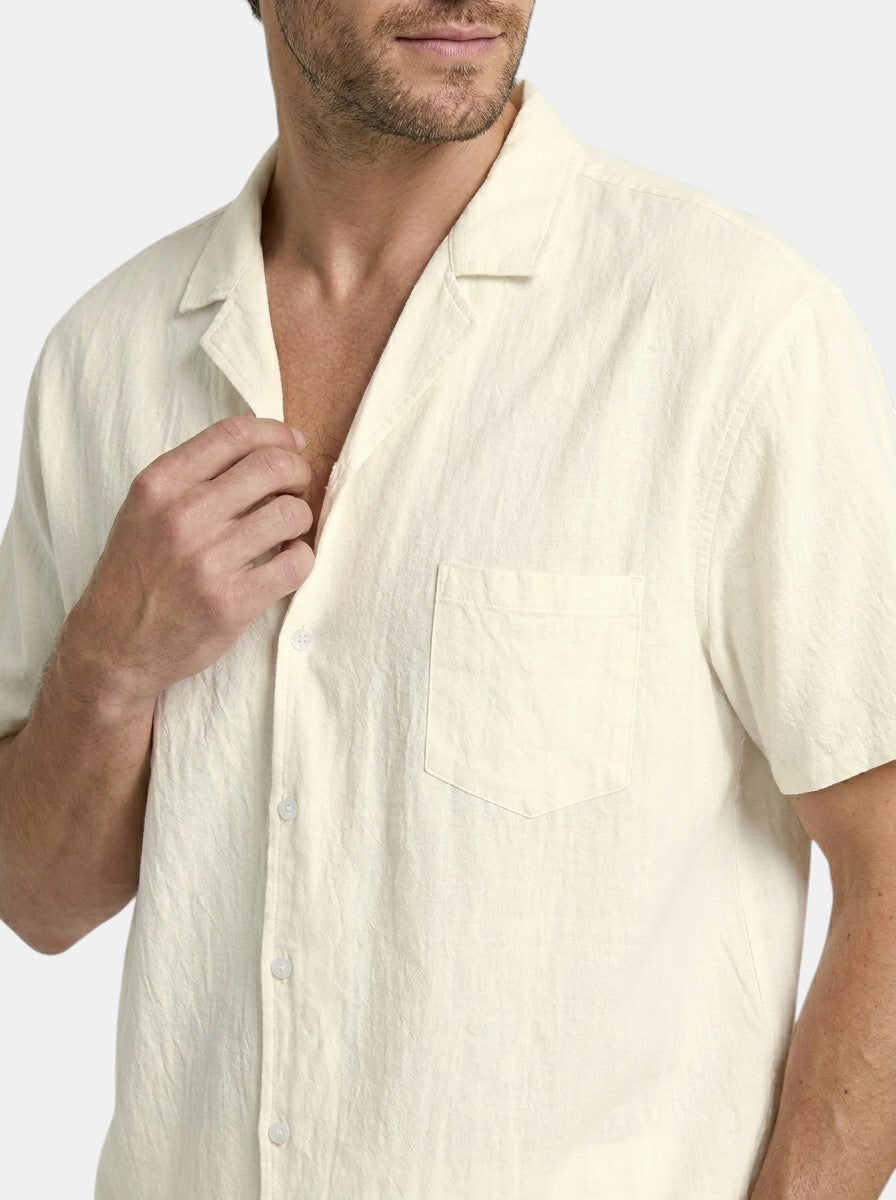 Mens Lightweight Woven Summer Set | Relaxed Fit Short Sleeve Shirt and Drawstring Shorts 8