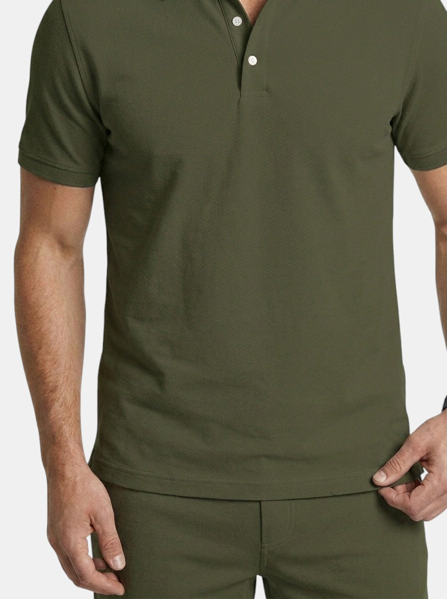 Mens Textured Cotton Polo Shirt Set | Casual Short Sleeve Summer Outfit 11