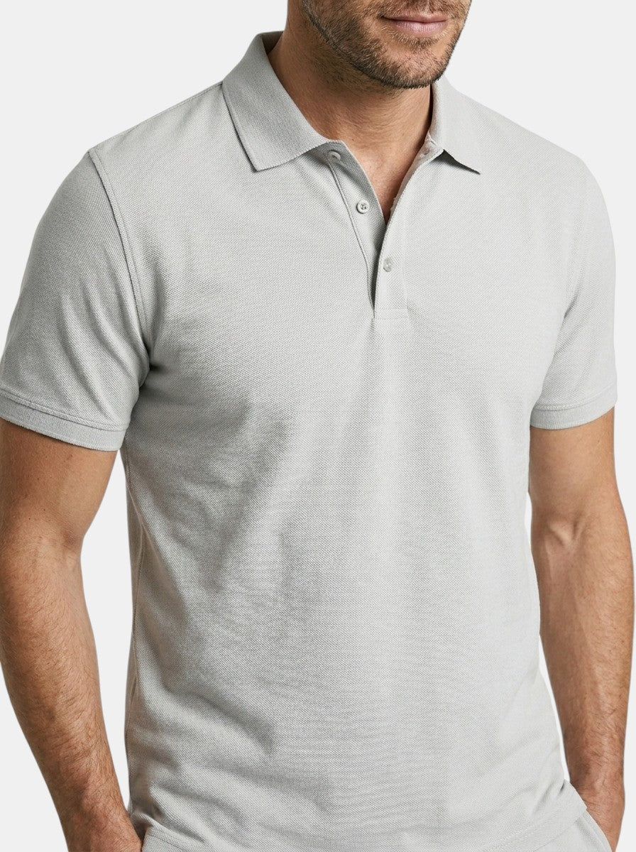 Mens Textured Cotton Polo Shirt Set | Casual Short Sleeve Summer Outfit 14