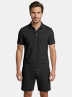 Mens Textured Cotton Polo Shirt Set | Casual Short Sleeve Summer Outfit 8
