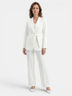 Mia | Ensemble blazer féminin chic et ajusté avec pantalon à jambes larges