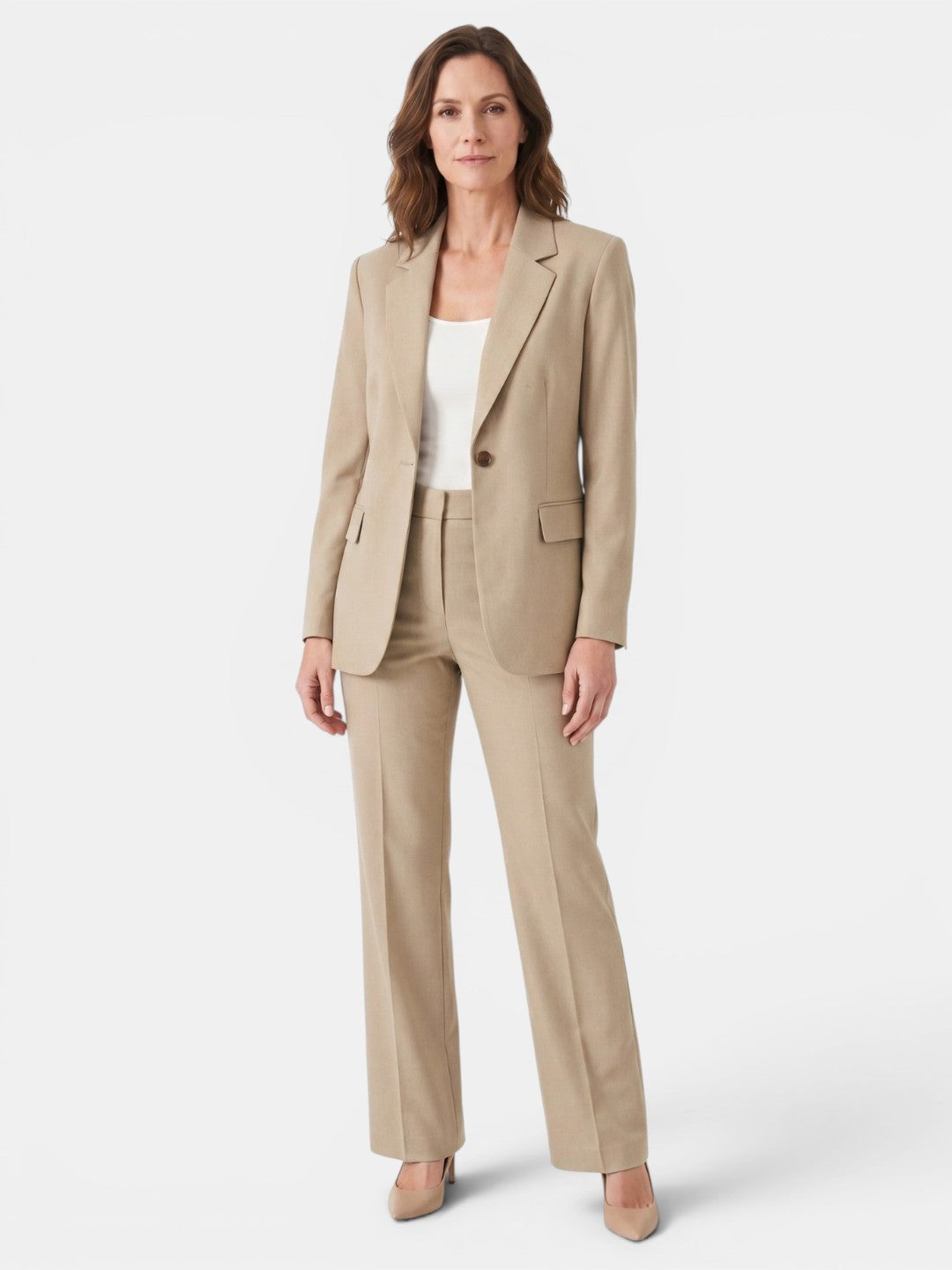 Mia | Stylish White Suit Women's Blazer and Trousers Set