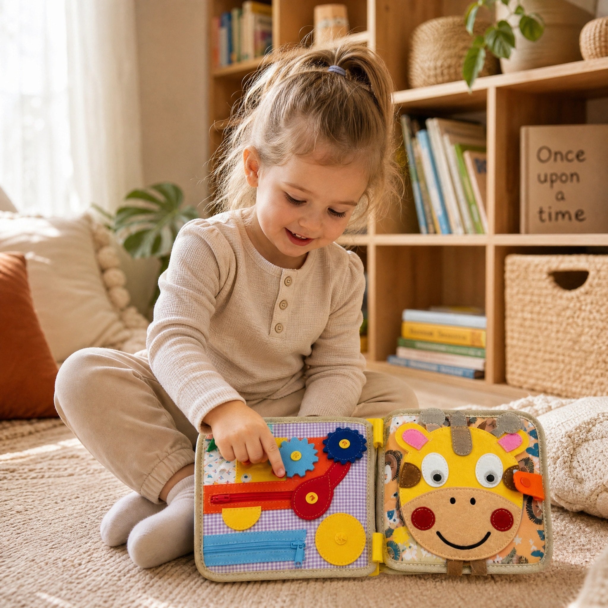 Montessori Sensory Busy Book with Interactive Learning Activities