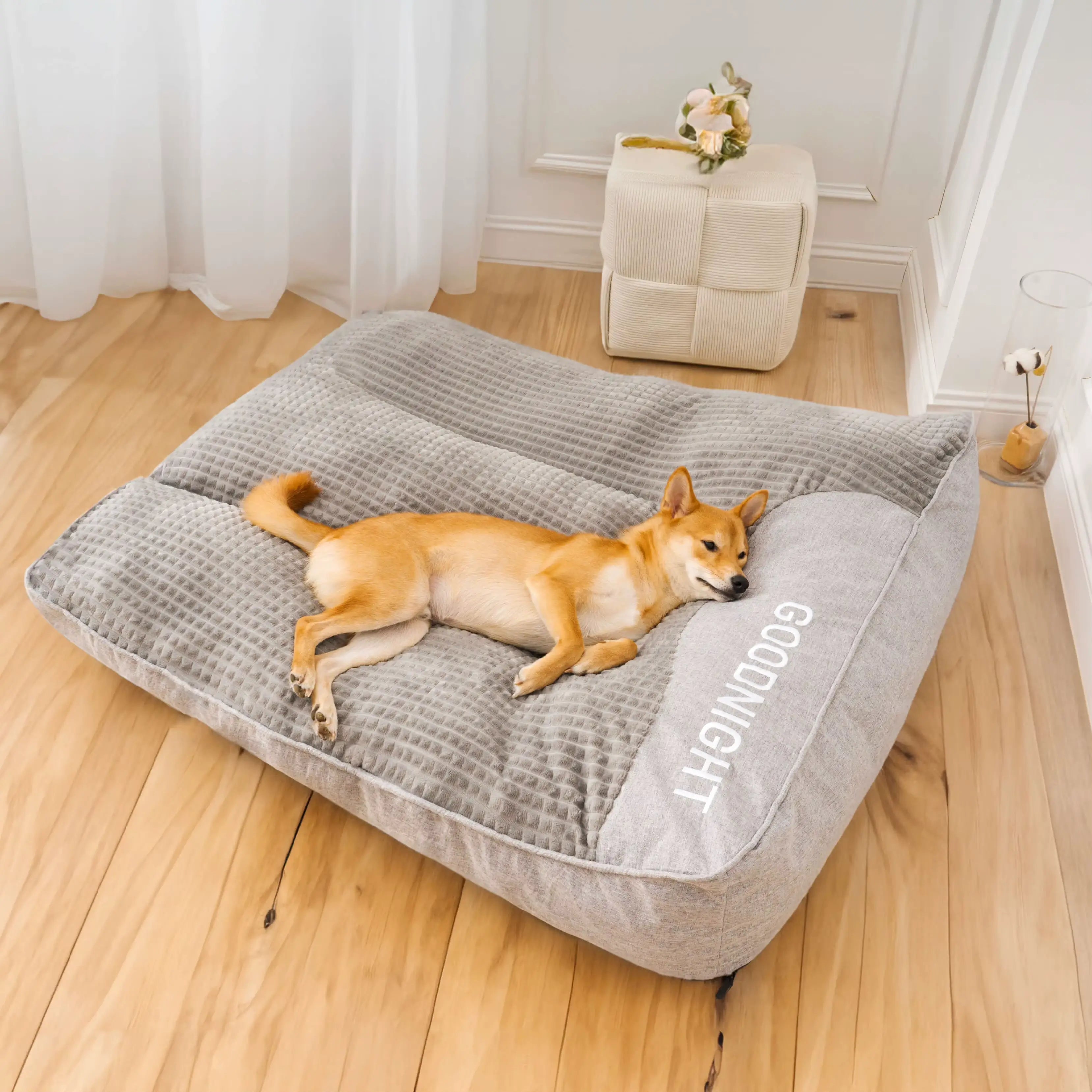 Lit orthopédique apaisant pour chien avec housse lavable et base antidérapante