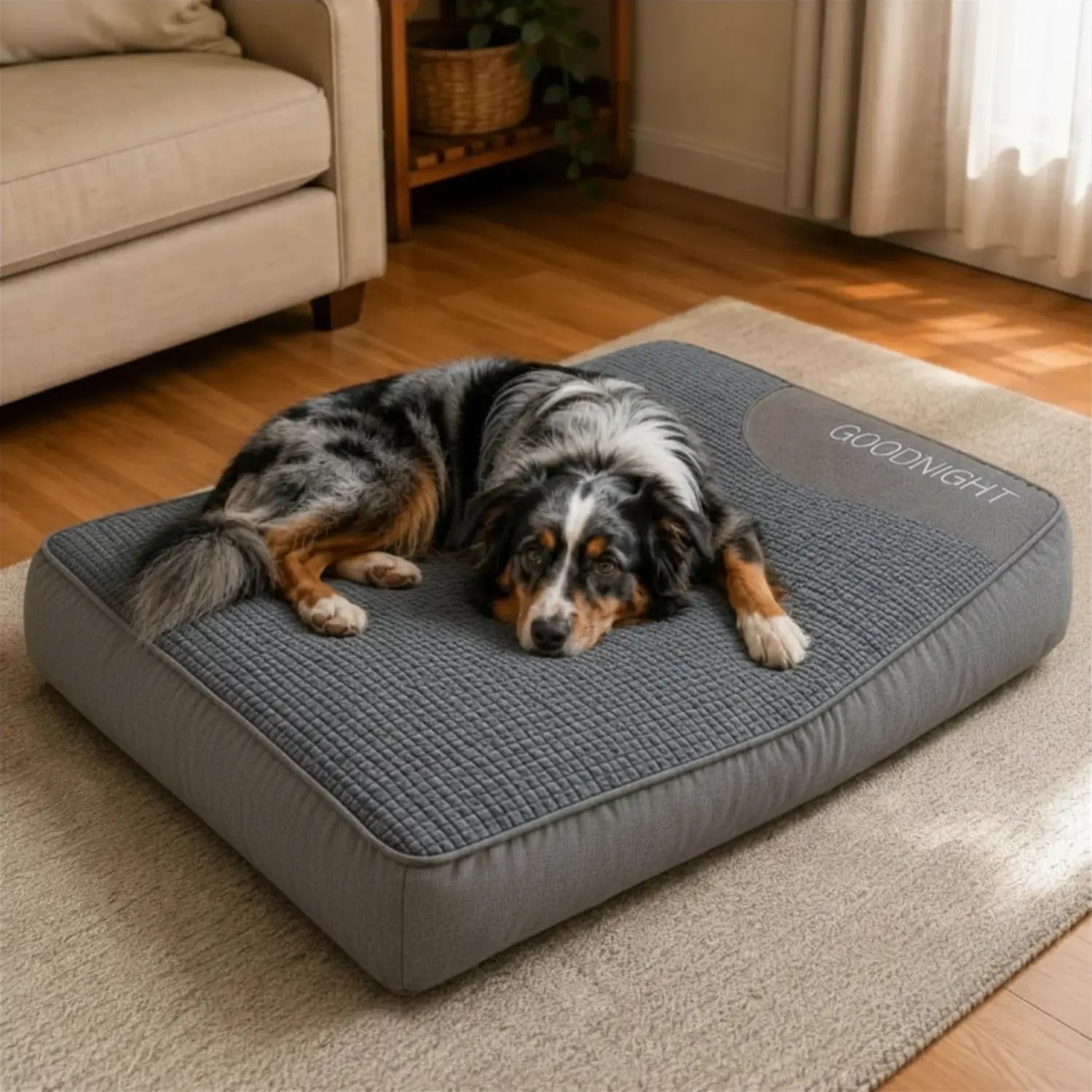 Lit orthopédique apaisant pour chien avec housse lavable et base antidérapante