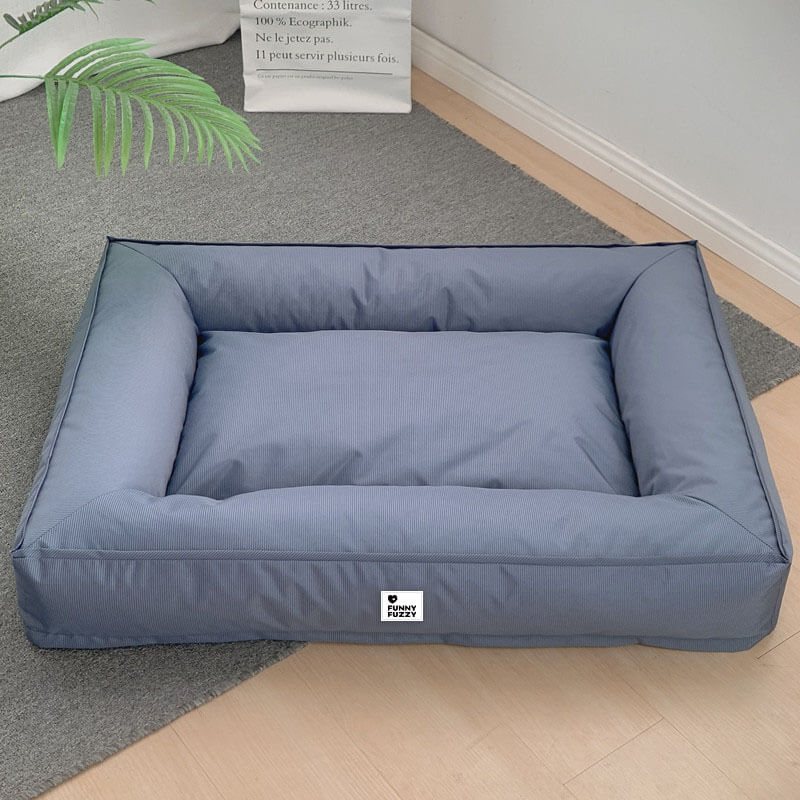 Lit orthopédique pour chien avec tissu imperméable, rebords surélevés et housse lavable