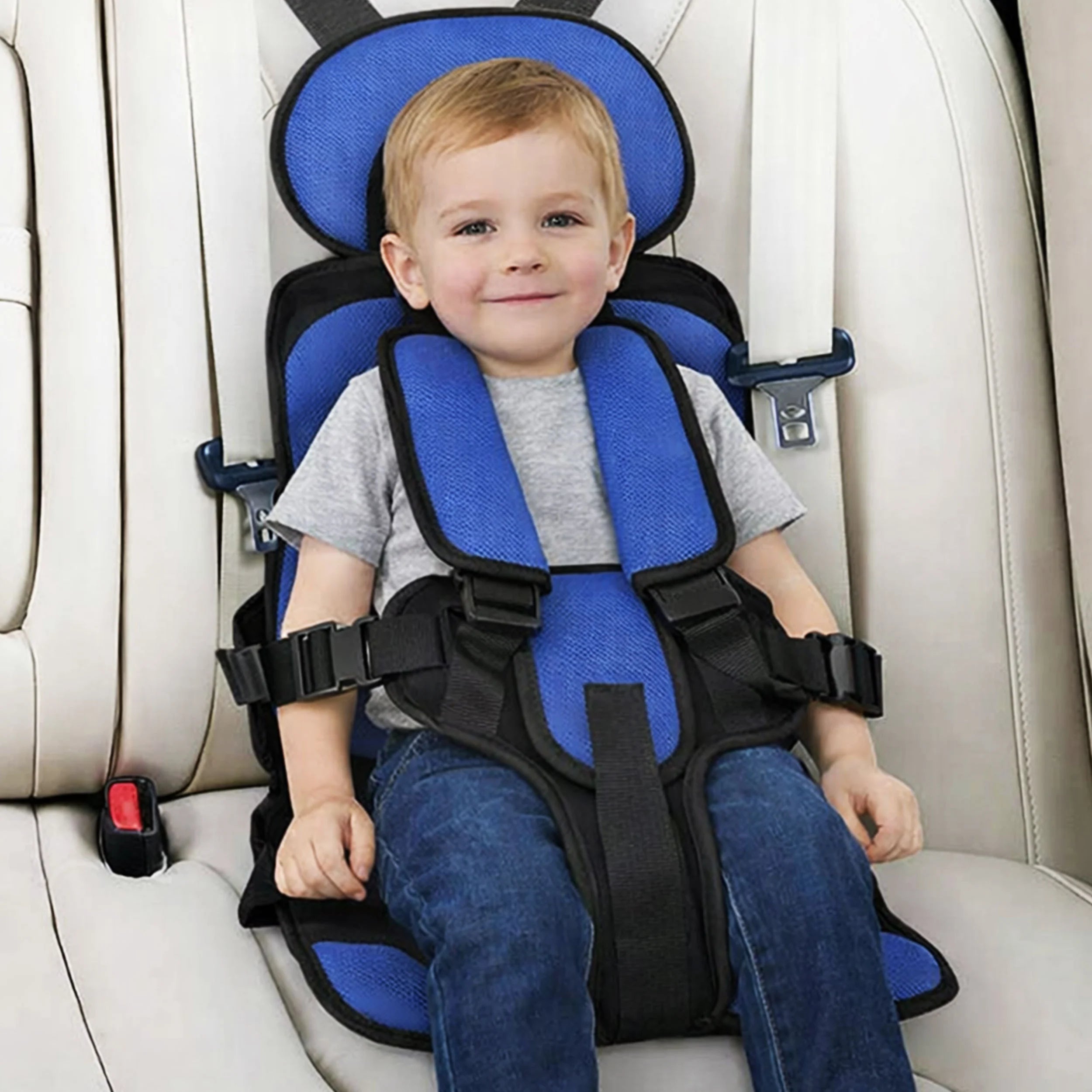 Siège de voyage portable pour enfant avec harnais 5 points, maille respirante et ajustement réglable