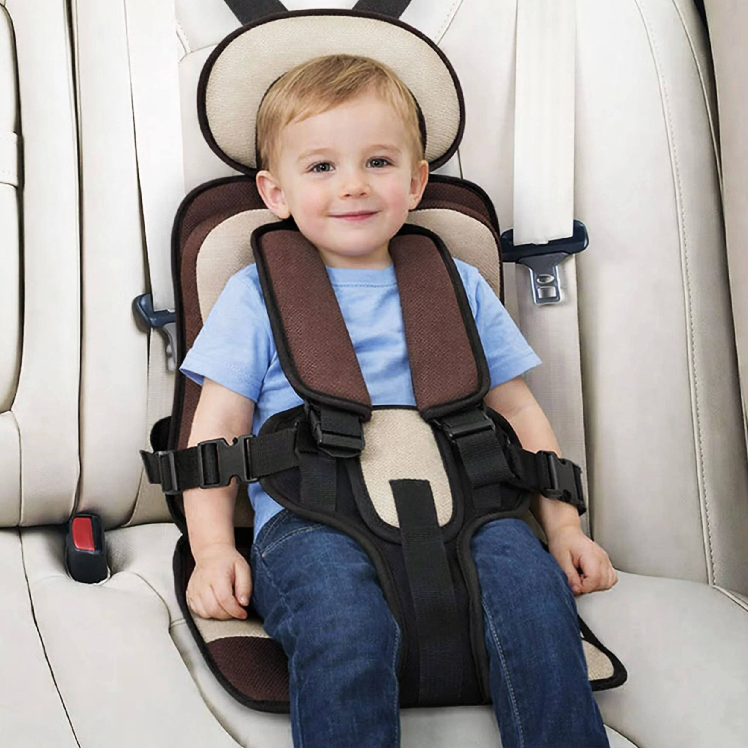 Siège de voyage portable pour enfant avec harnais 5 points, maille respirante et ajustement réglable