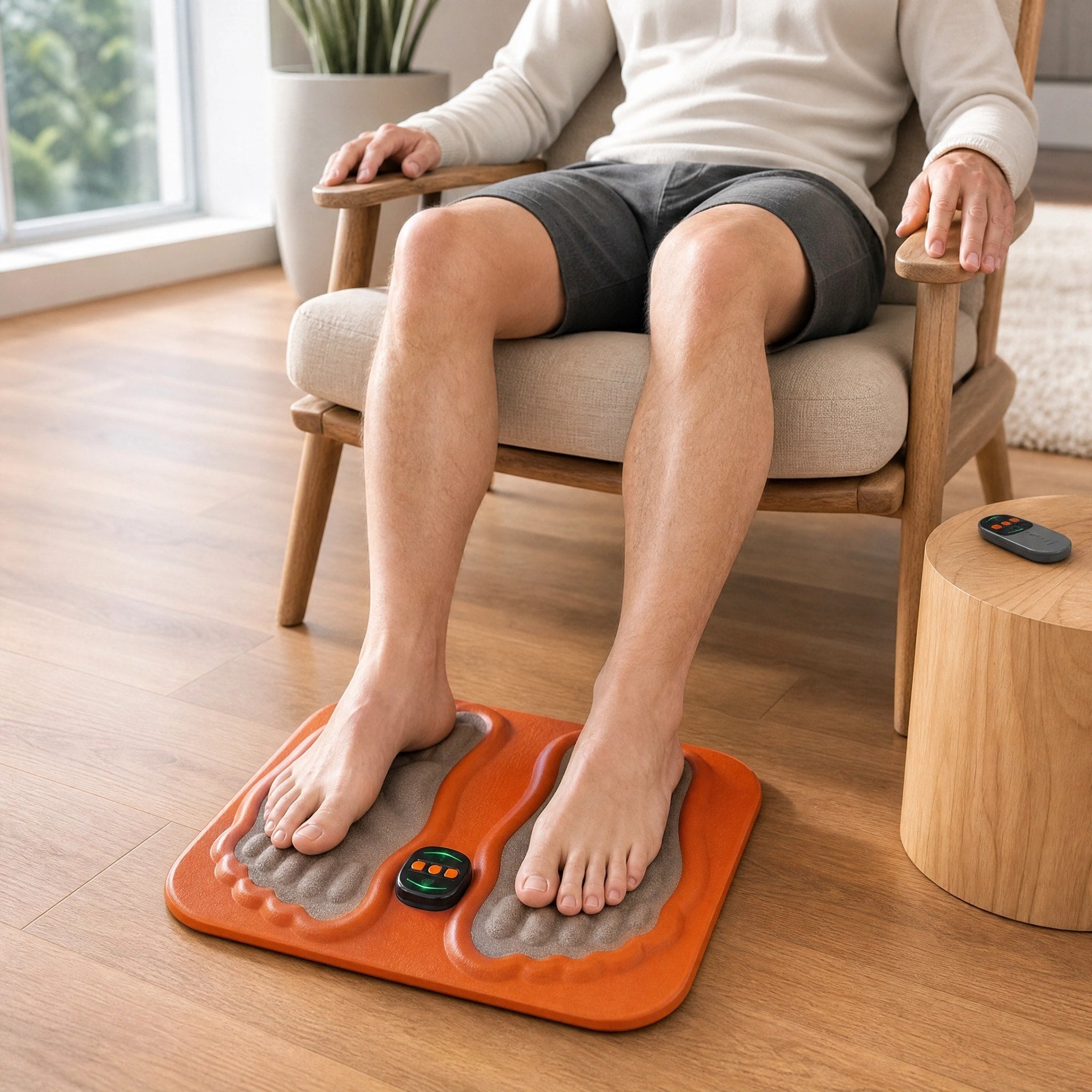Portable Electrical Foot Stimulation Mat with Wireless Remote Control