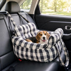 Portable Pet Car Seat Bed with Safety Leash and Carry Handles