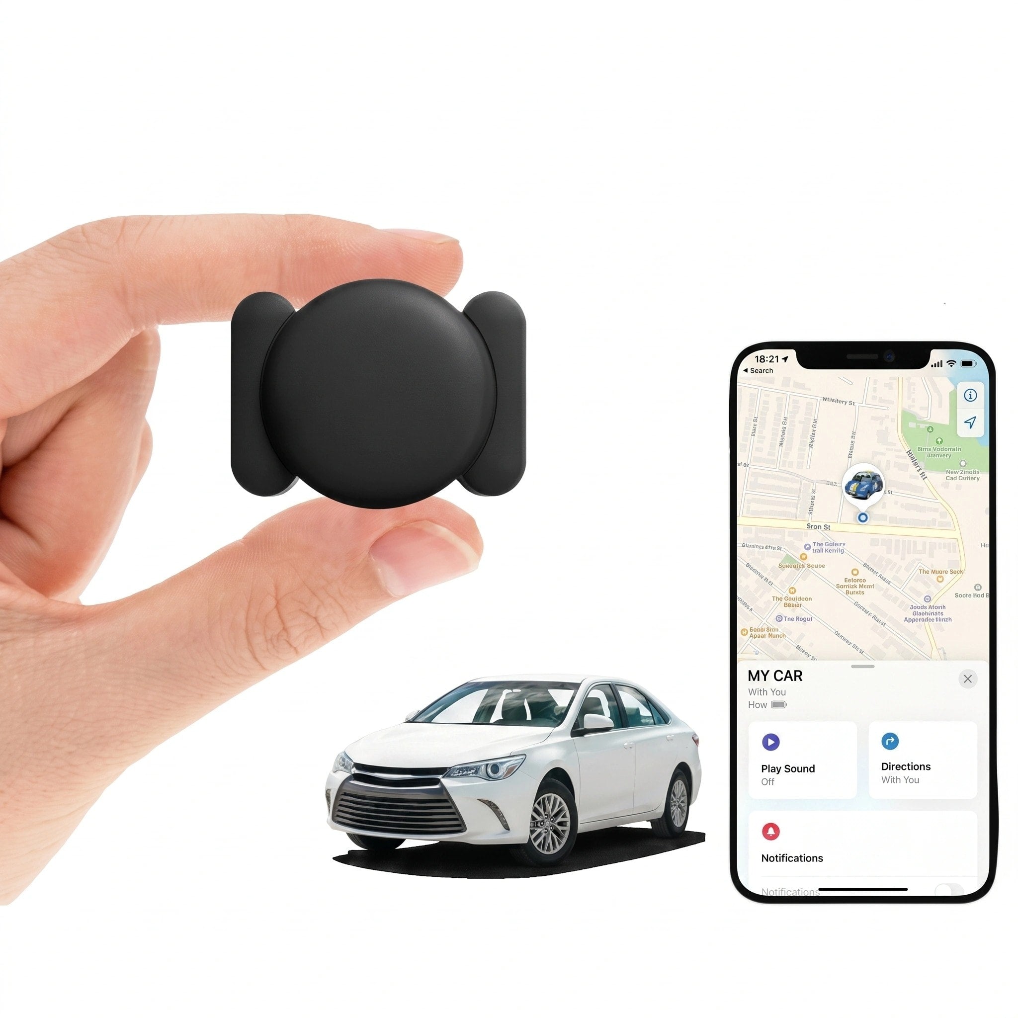 Traceur GPS magnétique rechargeable pour véhicules avec suivi via application et sans abonnement
