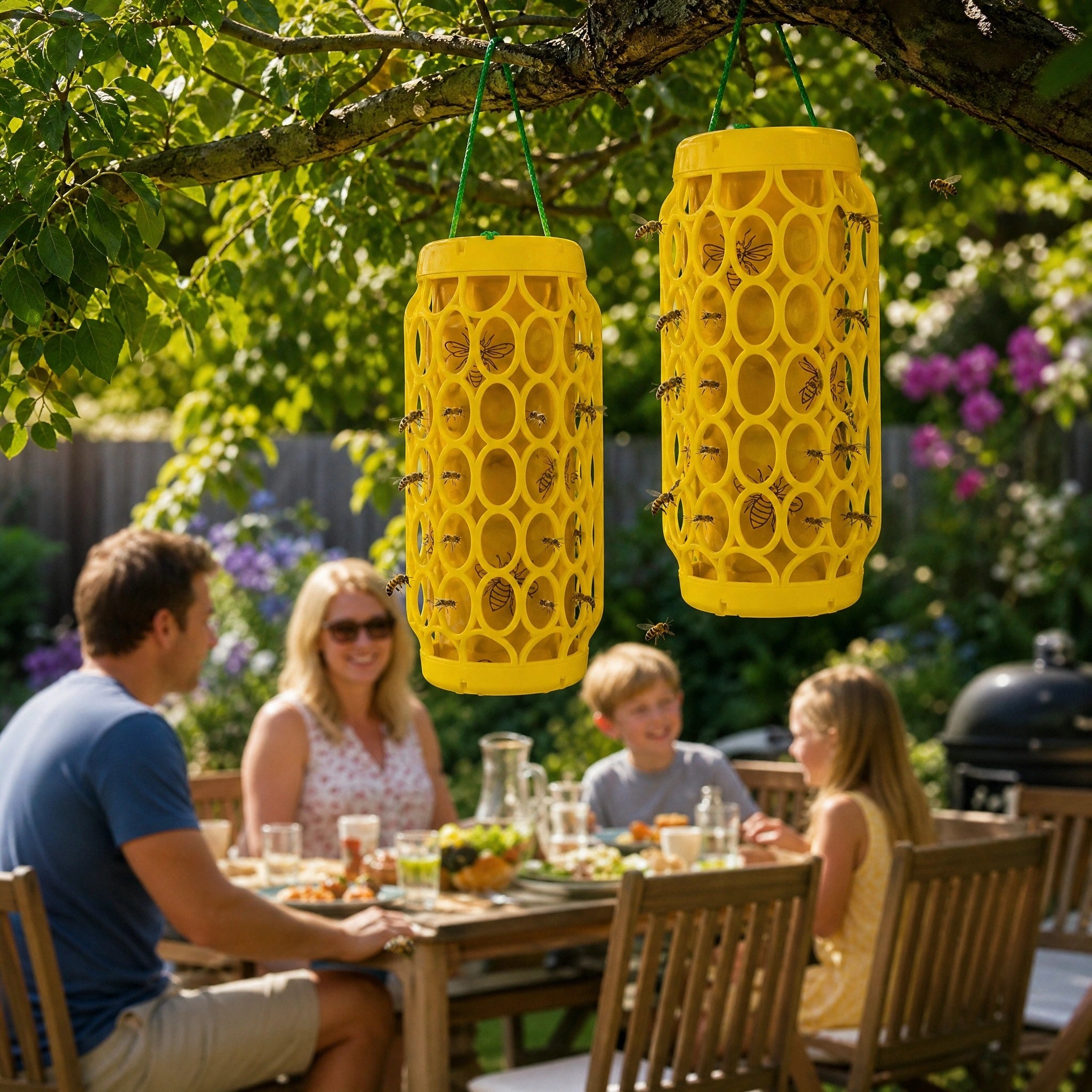 Reusable Hanging Wasp Trap with Replaceable Sticky Boards – Set of 2