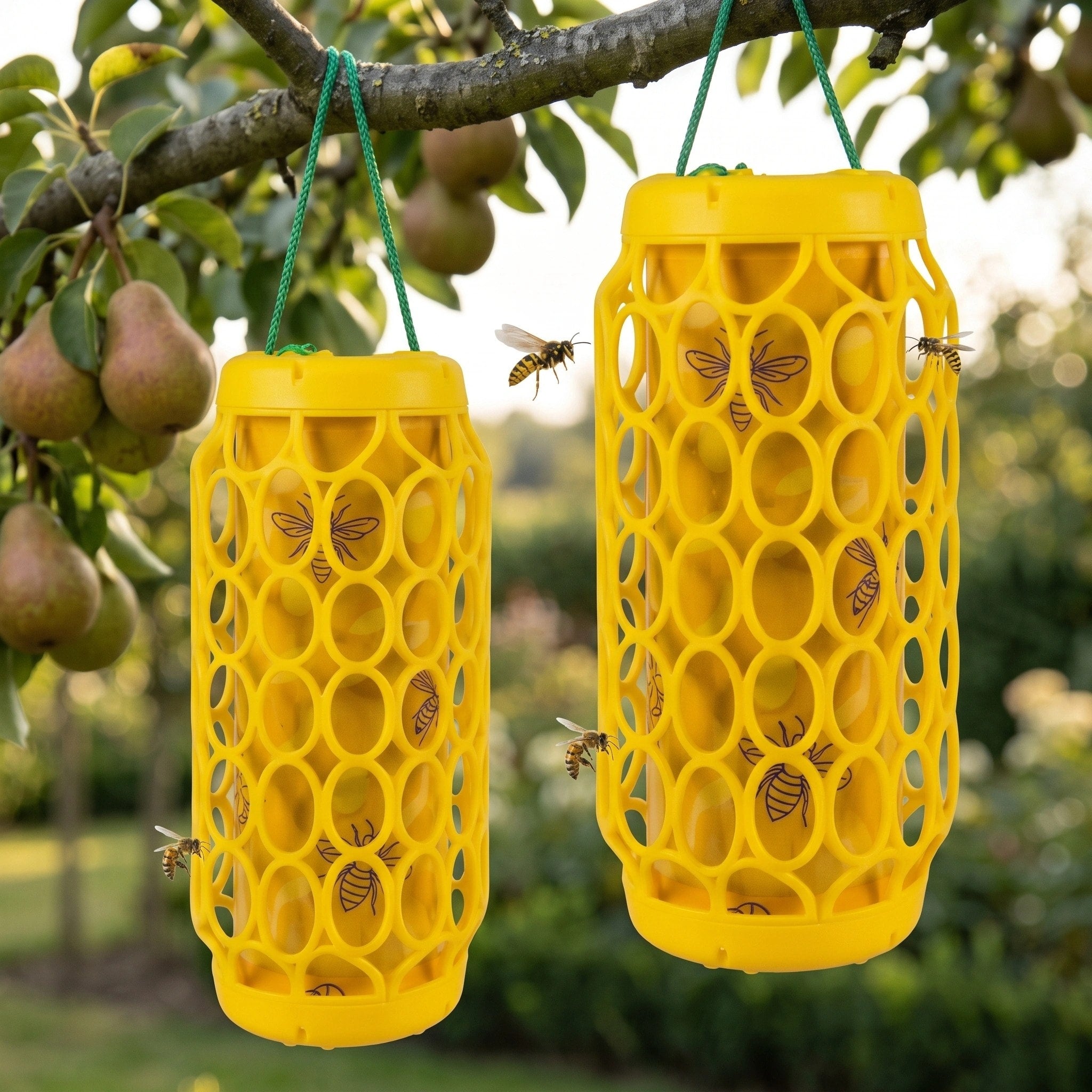 Reusable Hanging Wasp Trap with Replaceable Sticky Boards – Set of 2