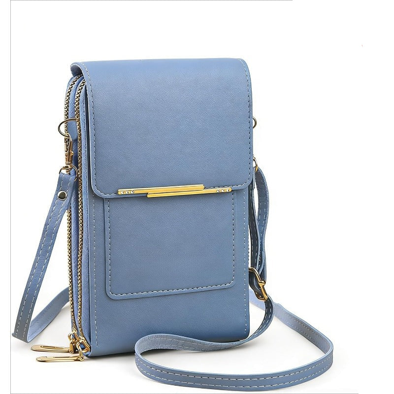 Sac bandoulière RFID pour téléphone avec poche à écran tactile, emplacements pour cartes et design étanche
