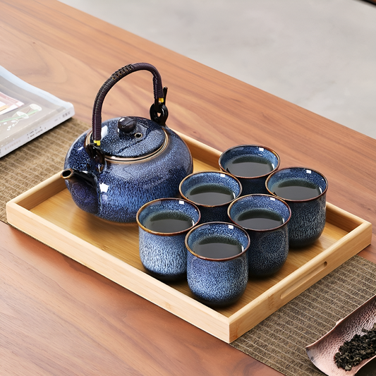 Service à thé japonais – Plateau bambou inclus