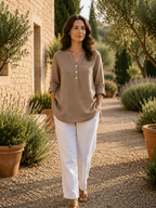 Débardeur léger pour femme en mélange de coton | Chemise d'été coupe décontractée
