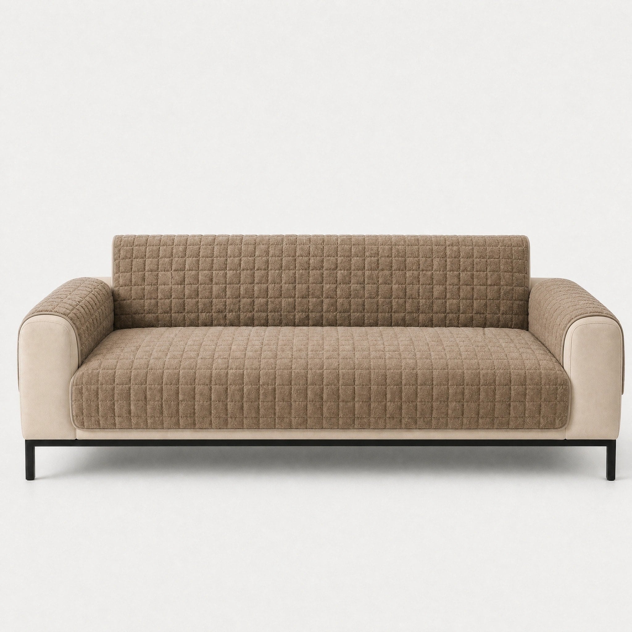 Housse de protection en peluche douce avec dos antidérapant pour fauteuils inclinables et canapés