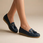 Solenne | Mocassins en cuir confortables pour femmes avec pampilles