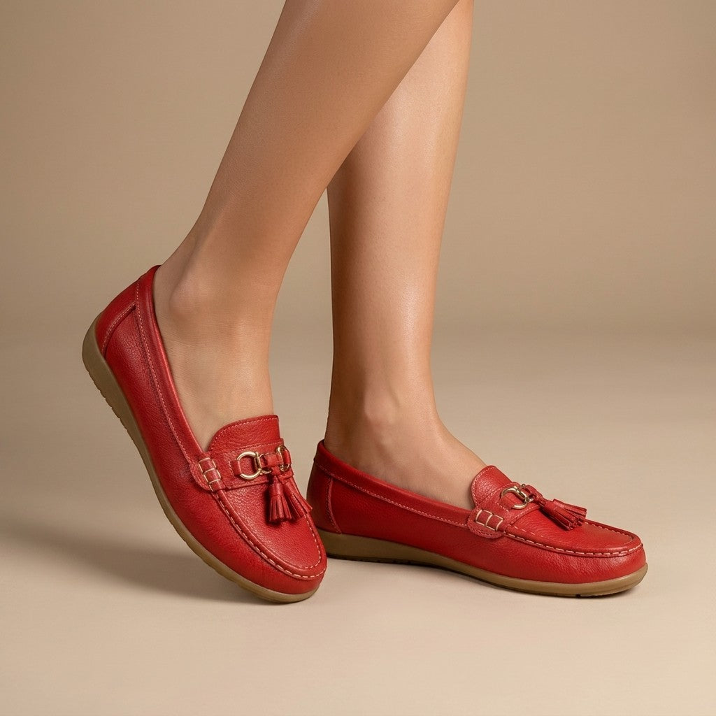 Solenne | Women’s Comfortable Leather Penny Loafers With Tassels