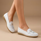 Solenne | Mocassins en cuir confortables pour femmes avec pampilles