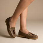 Solenne | Mocassins en cuir confortables pour femmes avec pampilles
