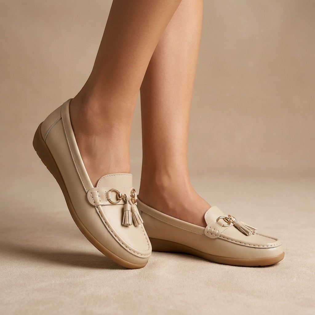 Solenne | Women’s Comfortable Leather Penny Loafers With Tassels