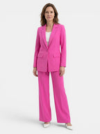 Sophia | Costume blanc chic pour femme avec blazer ajusté et pantalon à jambes larges