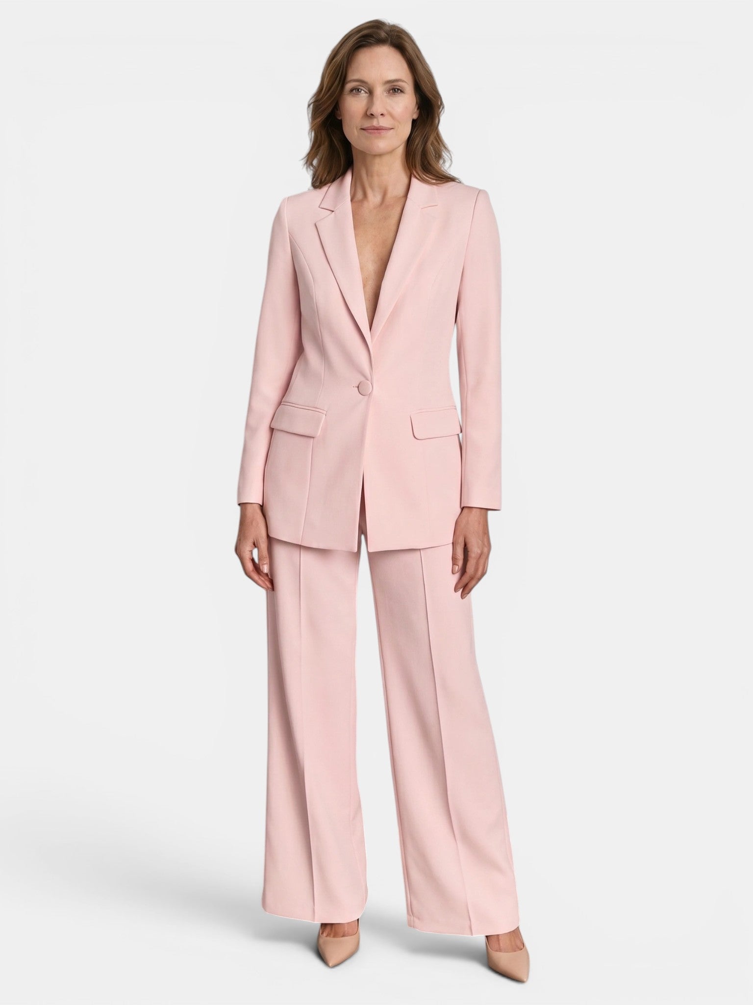 Sophia | Chic White Suit Womens with Tailored Blazer and Wide-Leg Trousers