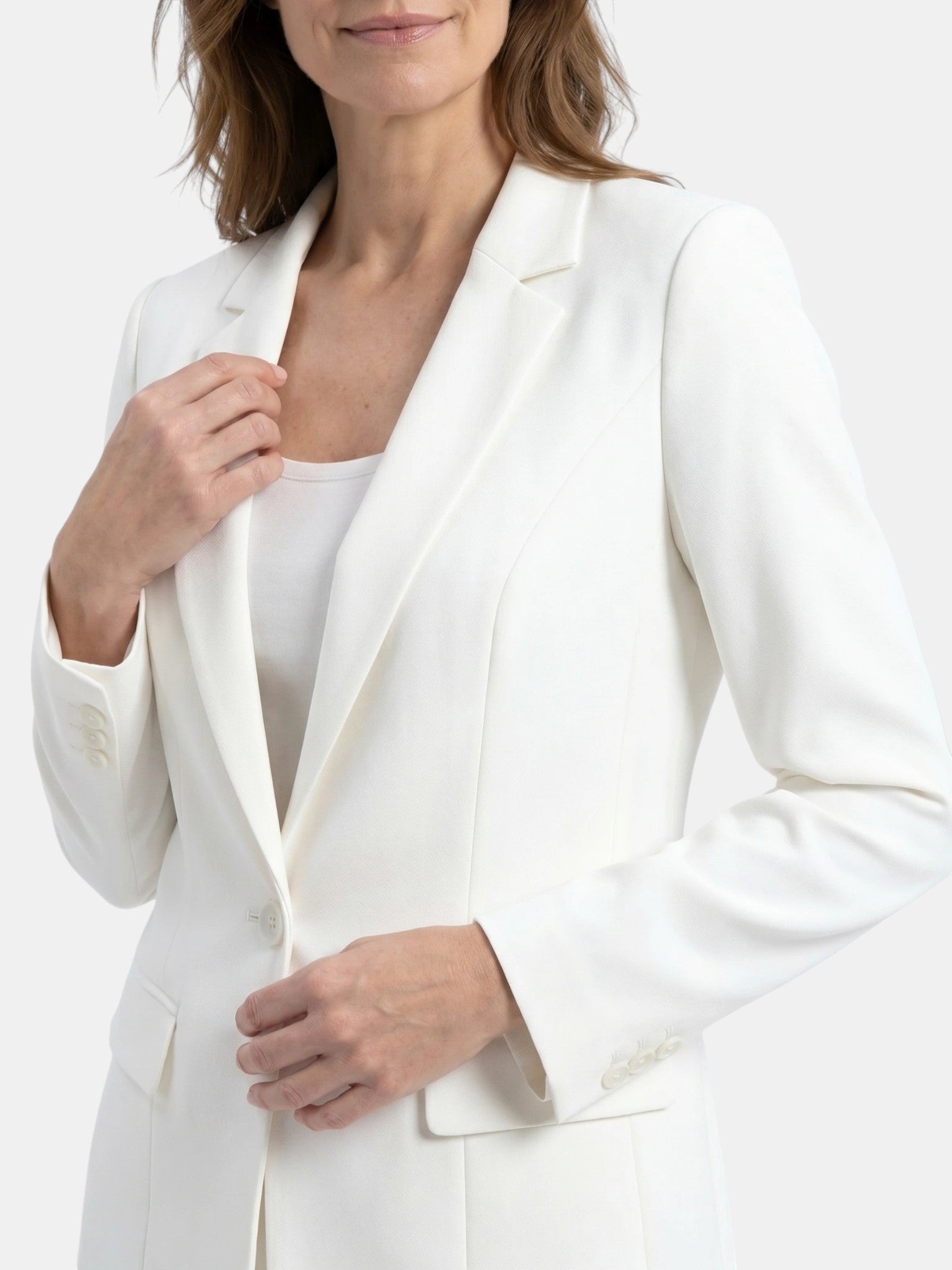 Sophia | Chic White Suit Womens with Tailored Blazer and Wide-Leg Trousers