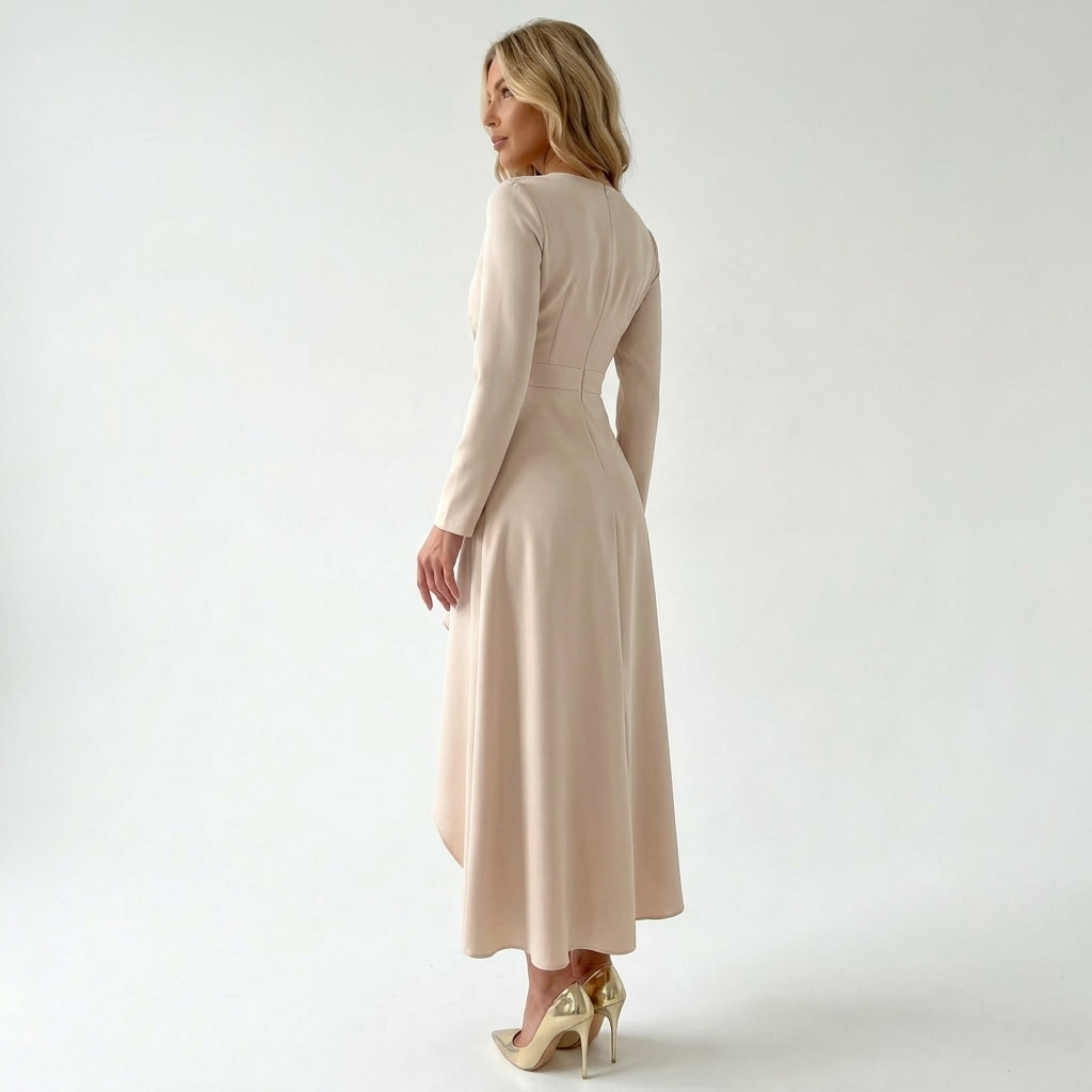 Sophia | Elegant Asymmetric Midi Dress for Women 5