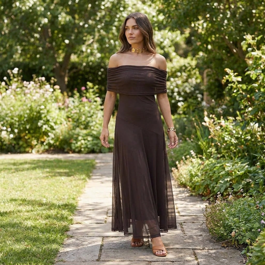 Sophia | Elegant Off-Shoulder Maxi Dress for Women 2