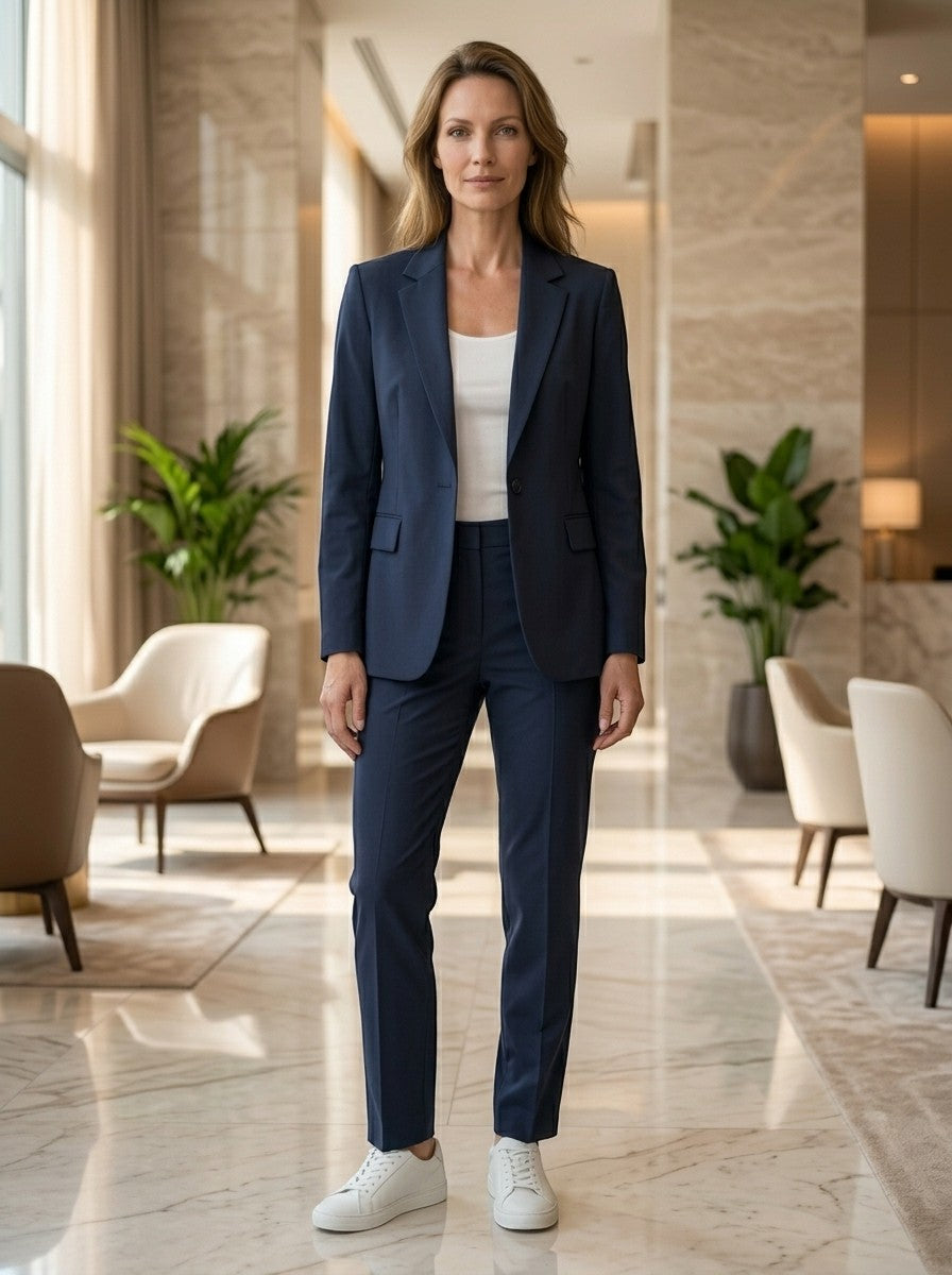 Sophia | Traje femenino elegante y a medida con pantalones de pierna recta