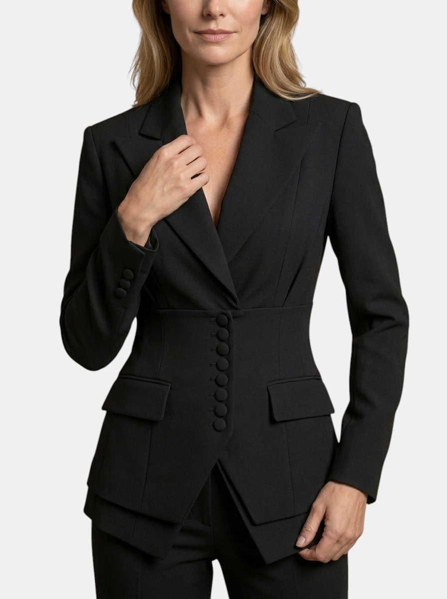 Sophia | Completo bianco elegante da donna con blazer su misura e pantaloni a gamba larga