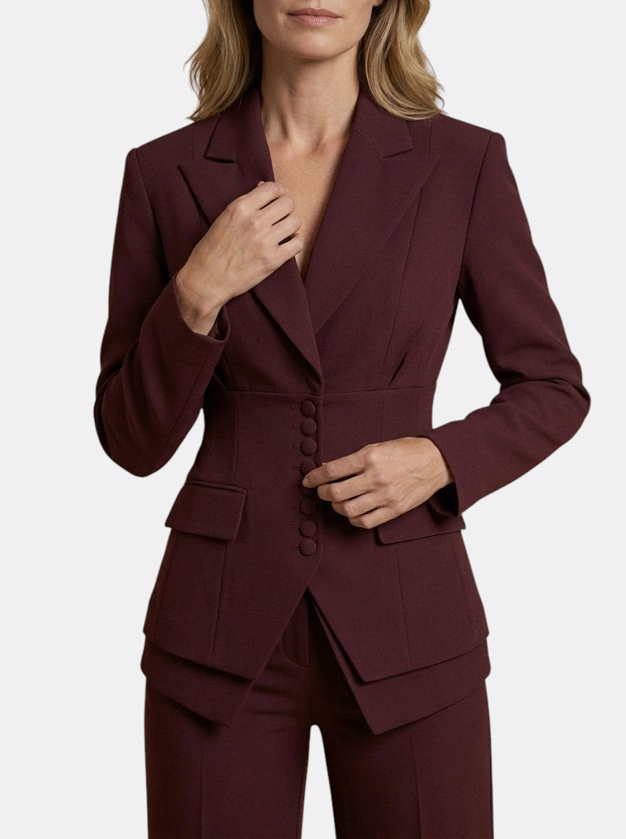 Sophia | Completo bianco elegante da donna con blazer su misura e pantaloni a gamba larga
