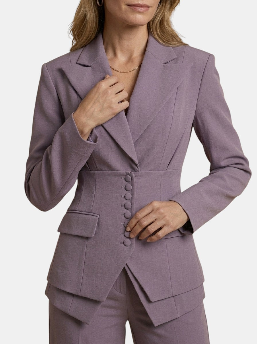 Sophia | Completo bianco elegante da donna con blazer su misura e pantaloni a gamba larga