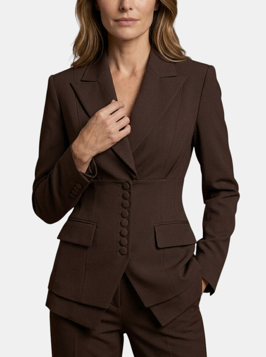 Sophia | Completo bianco elegante da donna con blazer su misura e pantaloni a gamba larga