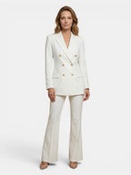 Sophia | Costume blanc élégant pour femme avec pantalon évasé