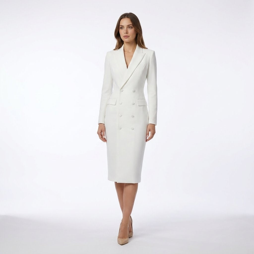Ava | Elegante Abito Midi Sartoriale da Donna