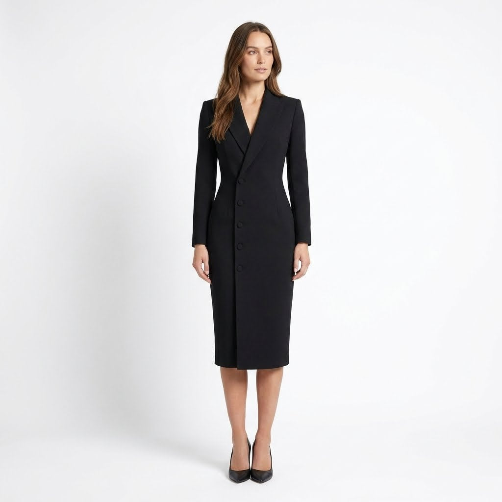 Ava | Elegante Abito Midi Sartoriale da Donna