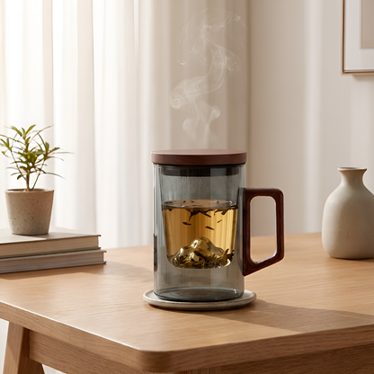 Tasse à thé en verre avec infuseur