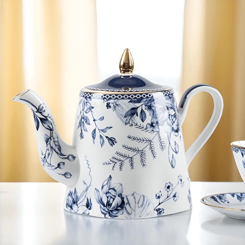 Théière chic anglaise en verre avec infuseur