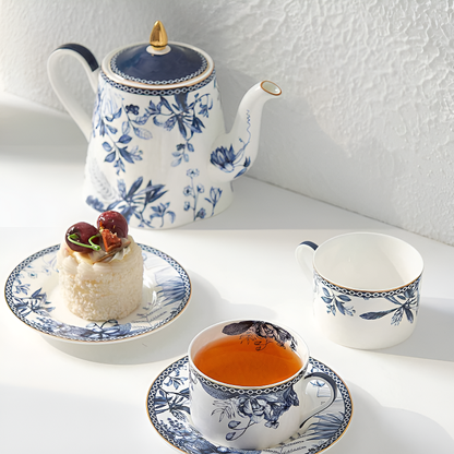 Théière chic anglaise en verre avec infuseur