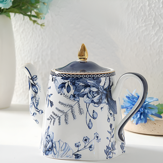 Théière chic anglaise en verre avec infuseur