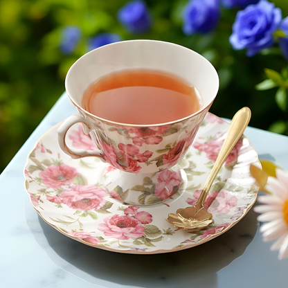 Théière fleurie vintage – Charme du jardin anglais