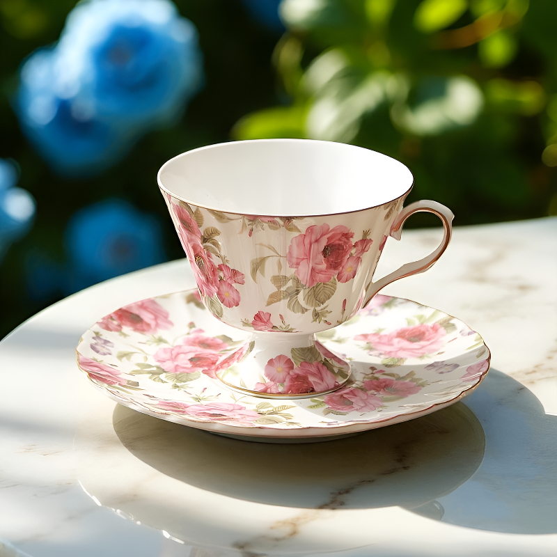 Théière fleurie vintage – Charme du jardin anglais